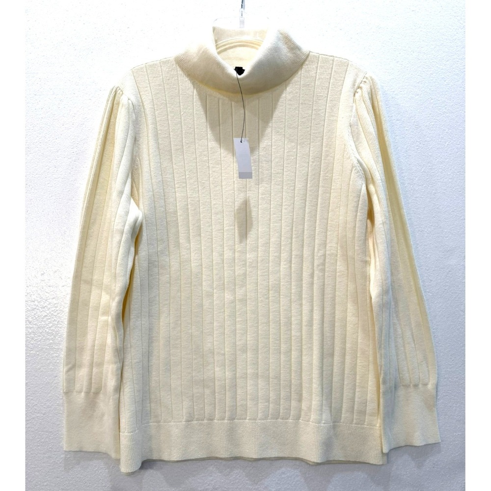 NWT Talbots Plus‎ Size 2X Ivory Ribbed Turtleneck